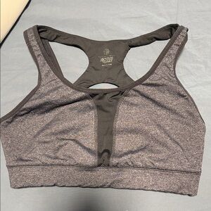 Old Navy Heathered Charcoal Racerback Sports Bra